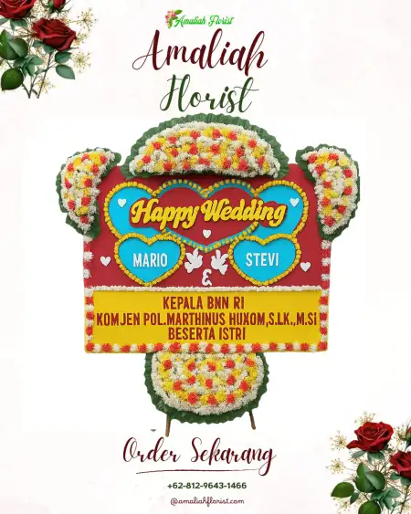 Papan Bunga Pernikahan Tomo